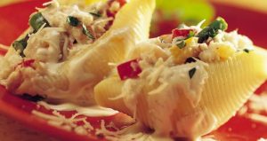 salmon stuffed shells, stuffed salmon shells