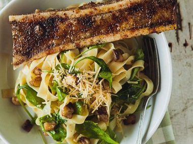 bone marrow pasta, bone marrow carbonara, bone broth pasta